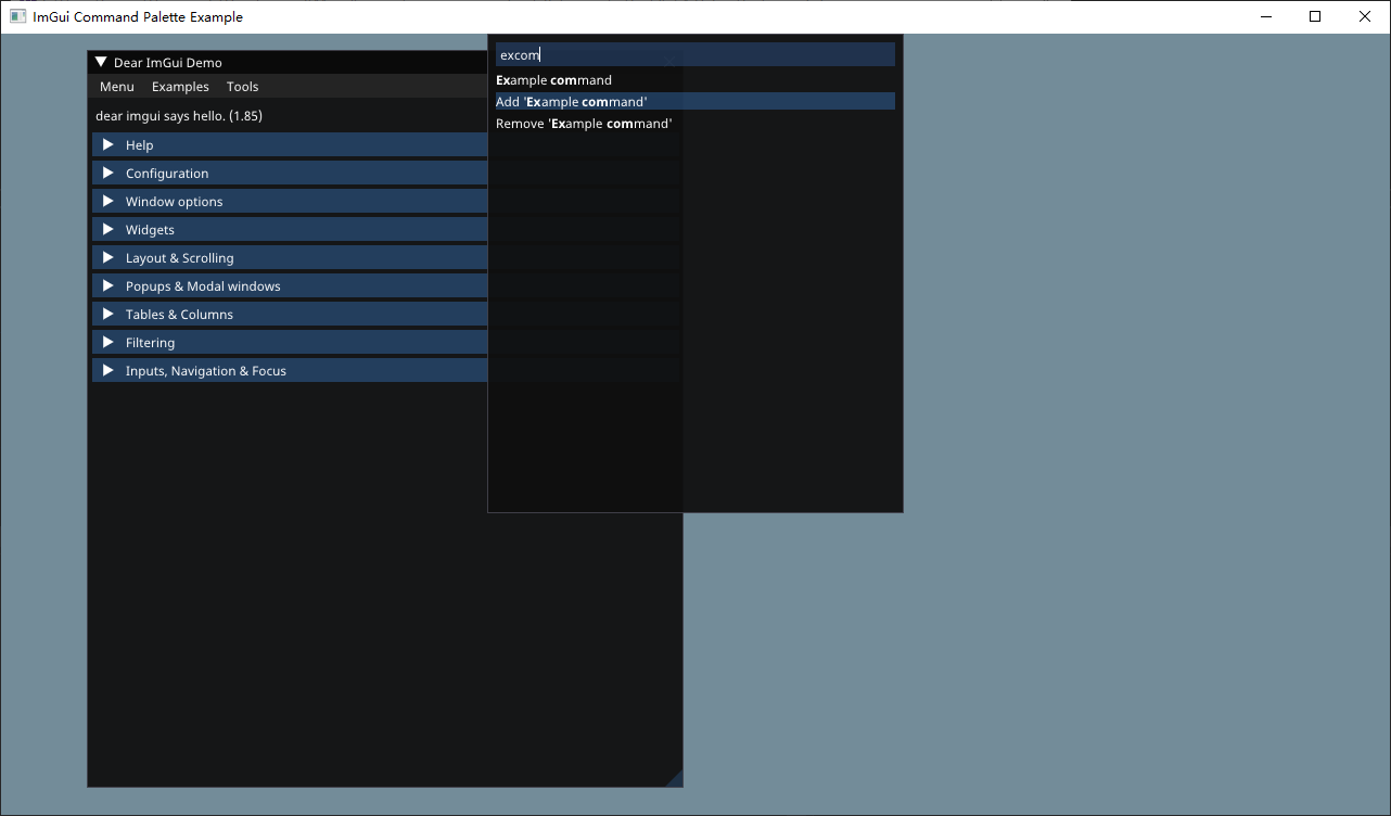 imgui-command-palette: VSCode-style command palette.