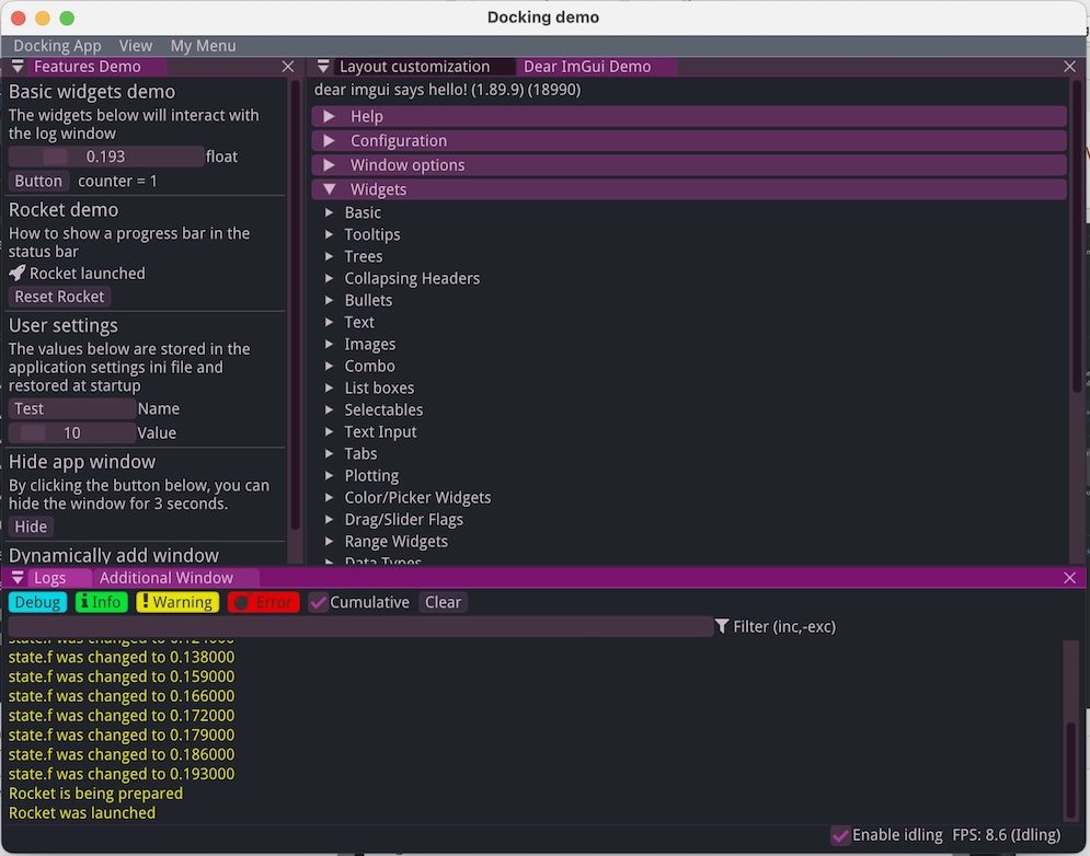 Complex docking layout